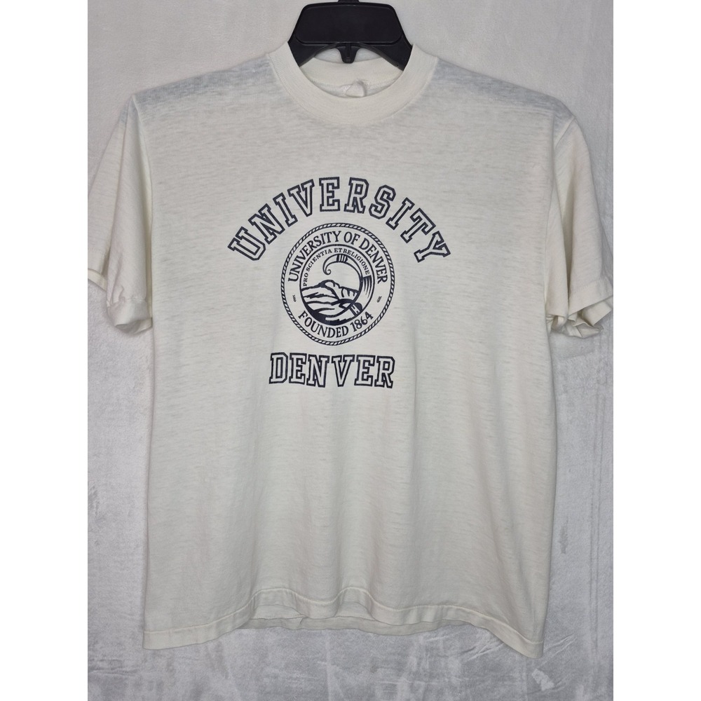Vintage 70s 80s Velva Sheen University Of Denver T Shirt USA Single Stitch M